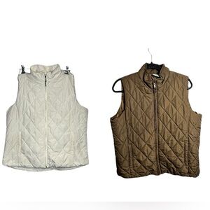 (2) Mountain Lake vests - Size Petite XL - Brown/Ivory